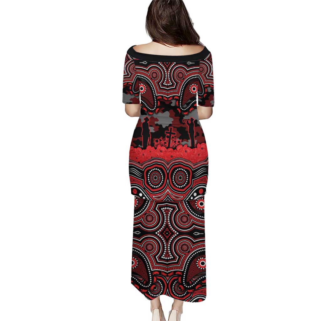 ANZAC Day St George Illawarra Dragons Family Matching Puletasi and Hawaiian Shirt Military Memorial Aboriginal Indigenous Art