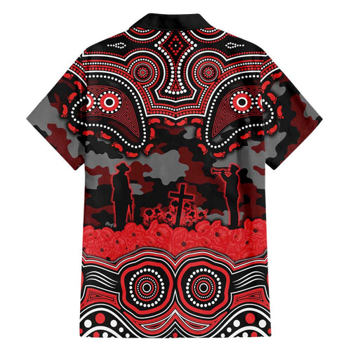 ANZAC Day St George Illawarra Dragons Family Matching Summer Maxi Dress and Hawaiian Shirt Military Memorial Aboriginal Indigenous Art