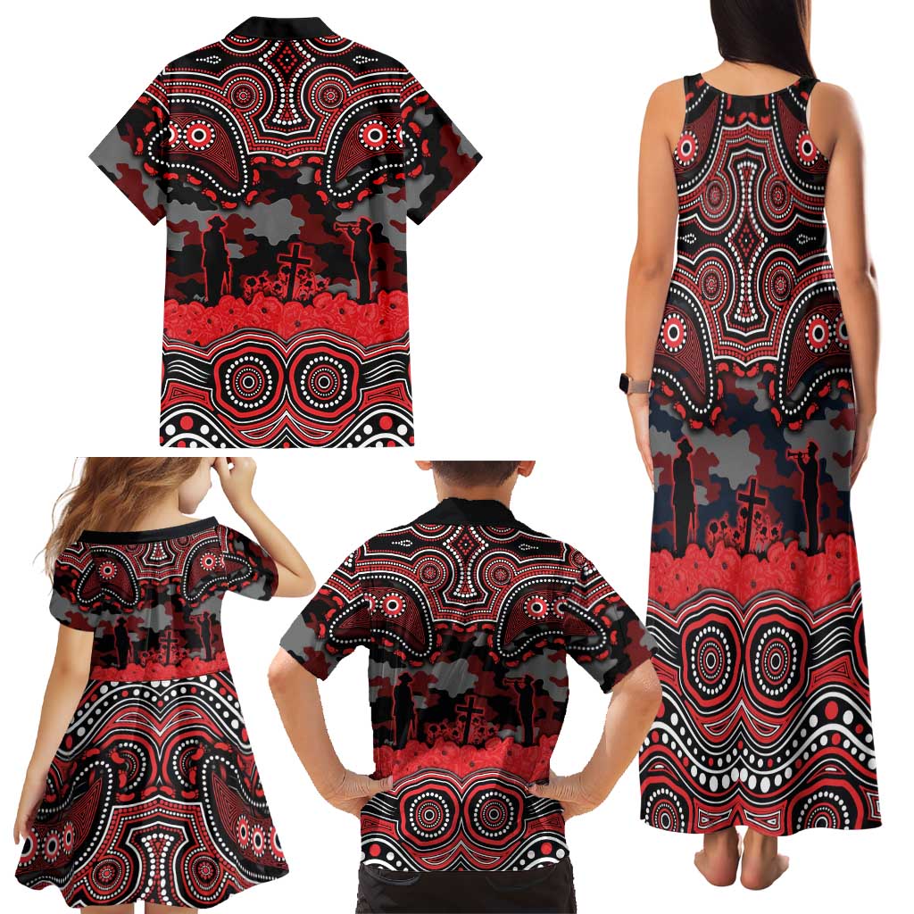 ANZAC Day St George Illawarra Dragons Family Matching Tank Maxi Dress and Hawaiian Shirt Military Memorial Aboriginal Indigenous Art