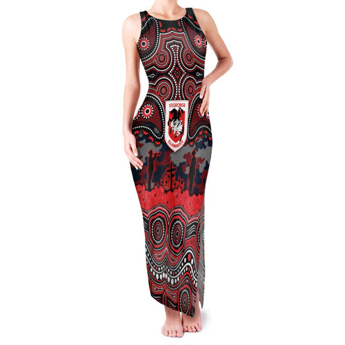 ANZAC Day St George Illawarra Dragons Family Matching Tank Maxi Dress and Hawaiian Shirt Military Memorial Aboriginal Indigenous Art