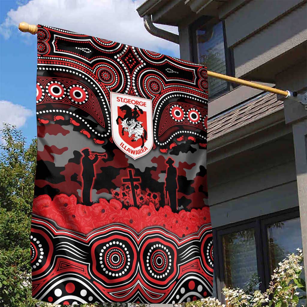 ANZAC Day St George Illawarra Dragons Garden Flag Military Memorial Aboriginal Indigenous Art