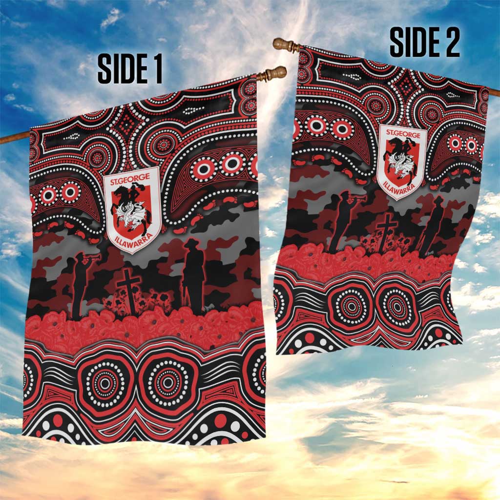 ANZAC Day St George Illawarra Dragons Garden Flag Military Memorial Aboriginal Indigenous Art