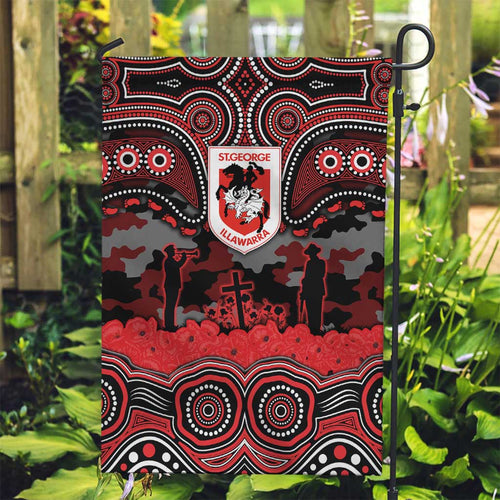 ANZAC Day St George Illawarra Dragons Garden Flag Military Memorial Aboriginal Indigenous Art