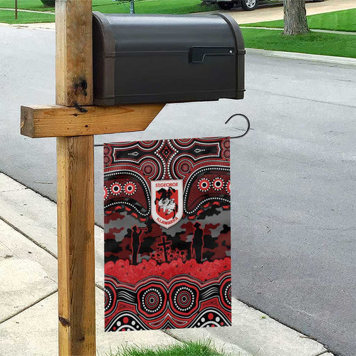 ANZAC Day St George Illawarra Dragons Garden Flag Military Memorial Aboriginal Indigenous Art