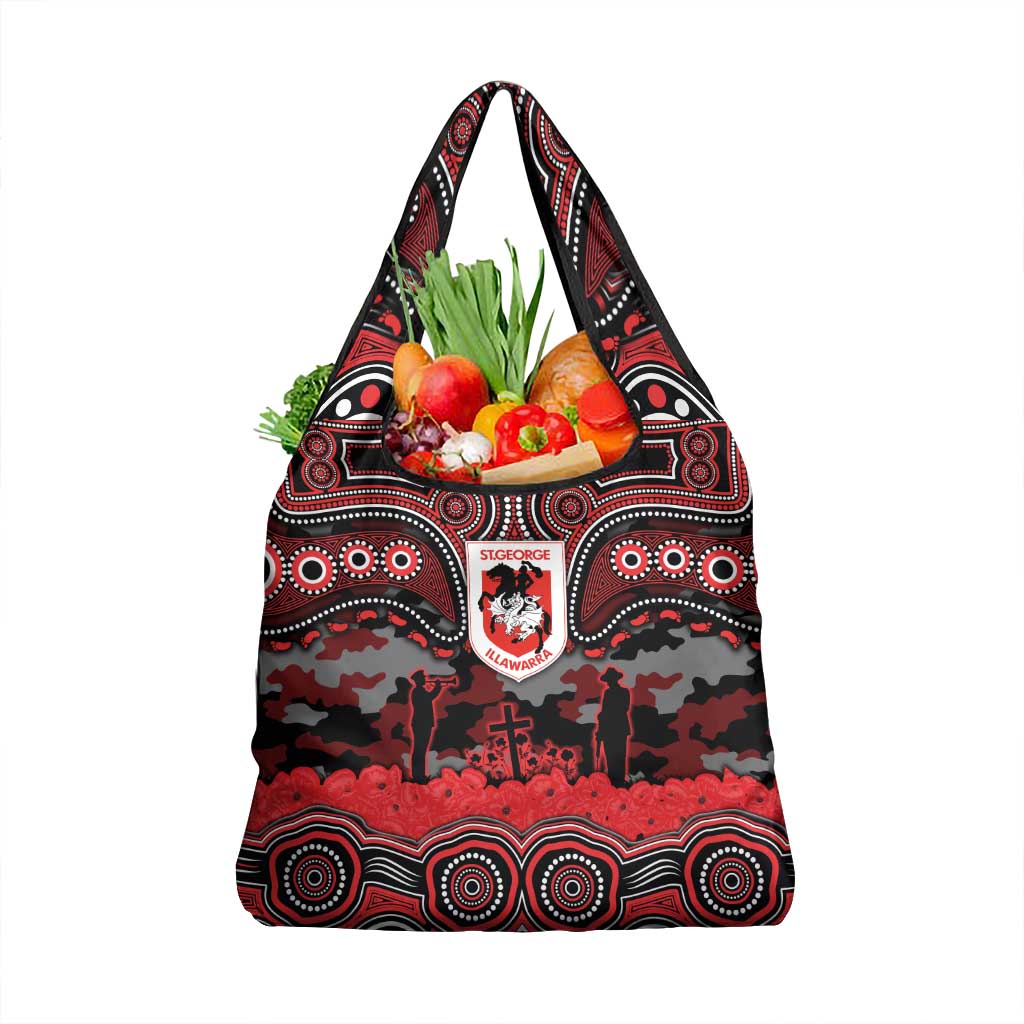 ANZAC Day St George Illawarra Dragons Grocery Bag Military Memorial Aboriginal Indigenous Art
