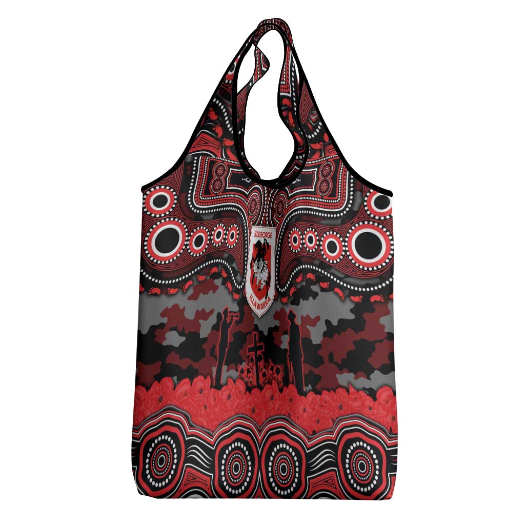 ANZAC Day St George Illawarra Dragons Grocery Bag Military Memorial Aboriginal Indigenous Art