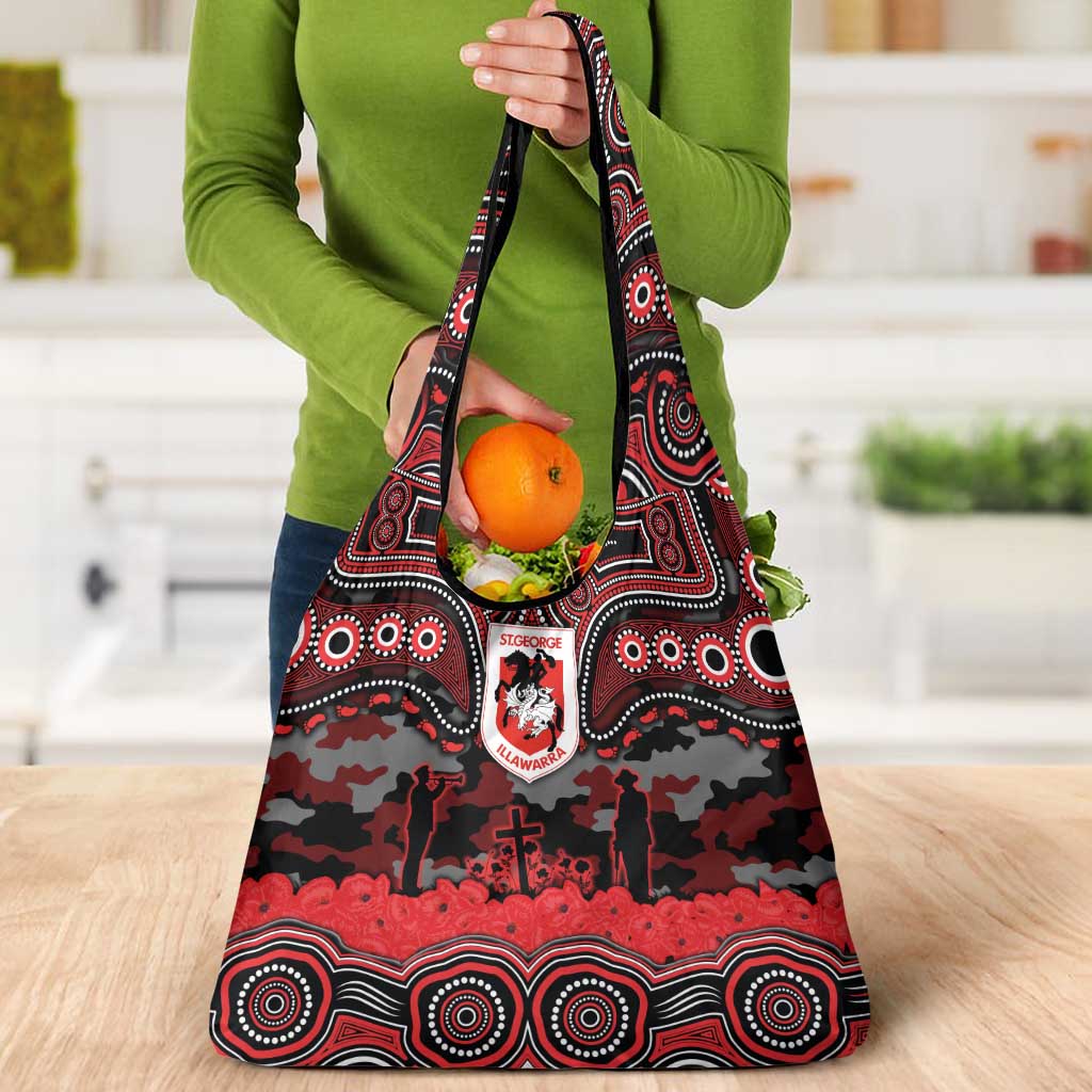 ANZAC Day St George Illawarra Dragons Grocery Bag Military Memorial Aboriginal Indigenous Art