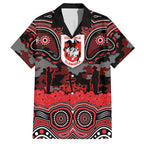 ANZAC Day St George Illawarra Dragons Hawaiian Shirt Military Memorial Aboriginal Indigenous Art