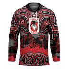ANZAC Day St George Illawarra Dragons Hockey Jersey Military Memorial Aboriginal Indigenous Art