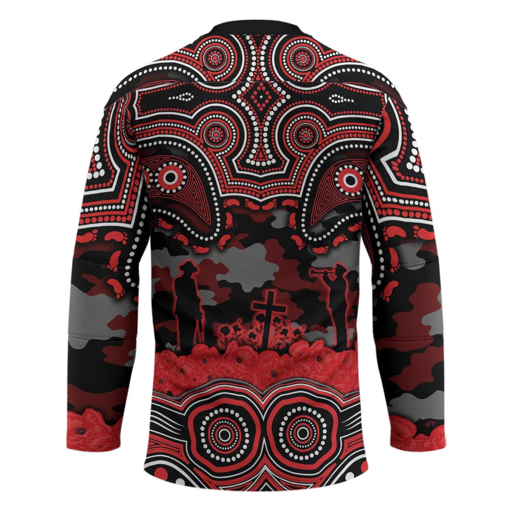 ANZAC Day St George Illawarra Dragons Hockey Jersey Military Memorial Aboriginal Indigenous Art