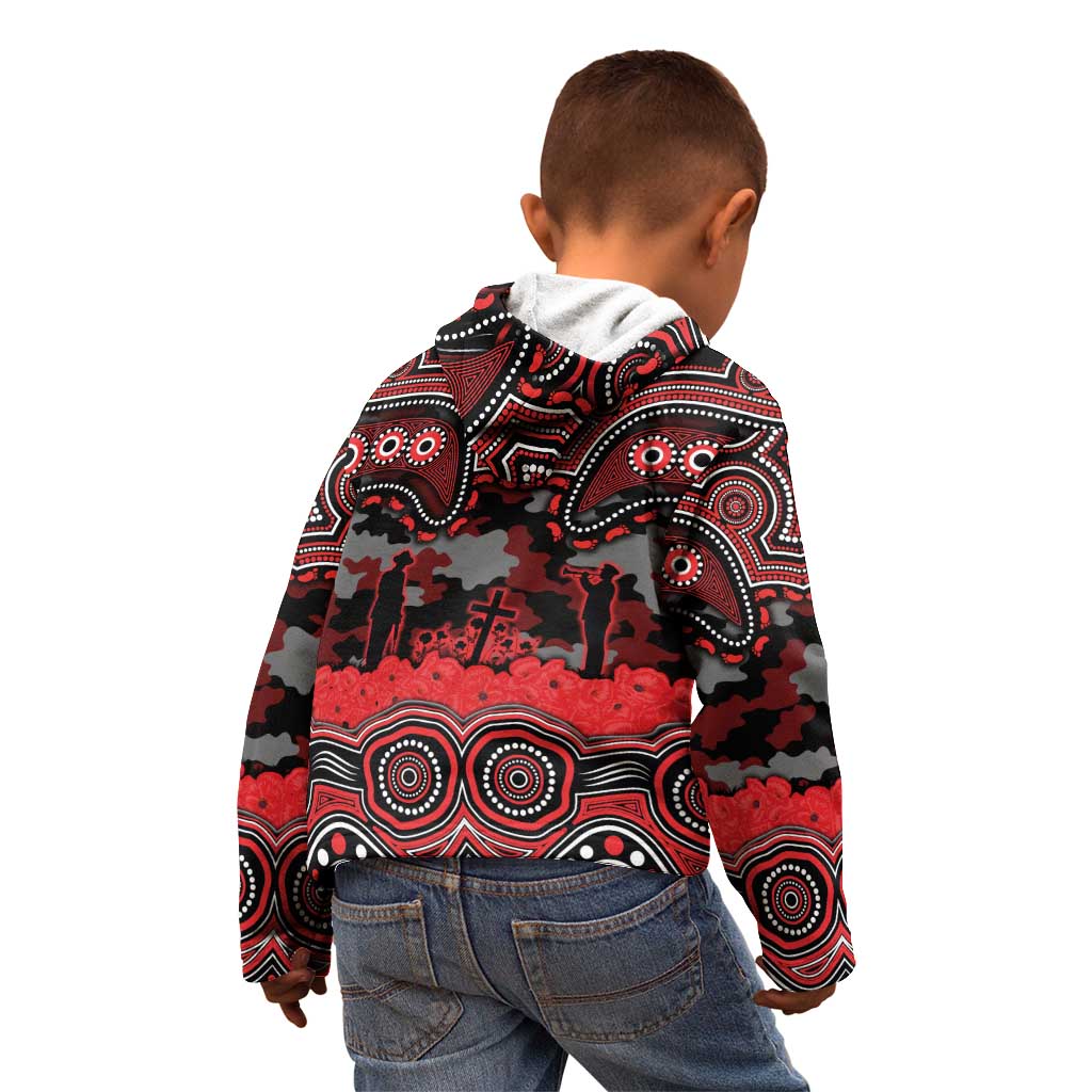 ANZAC Day St George Illawarra Dragons Kid Hoodie Military Memorial Aboriginal Indigenous Art