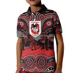 ANZAC Day St George Illawarra Dragons Kid Polo Shirt Military Memorial Aboriginal Indigenous Art