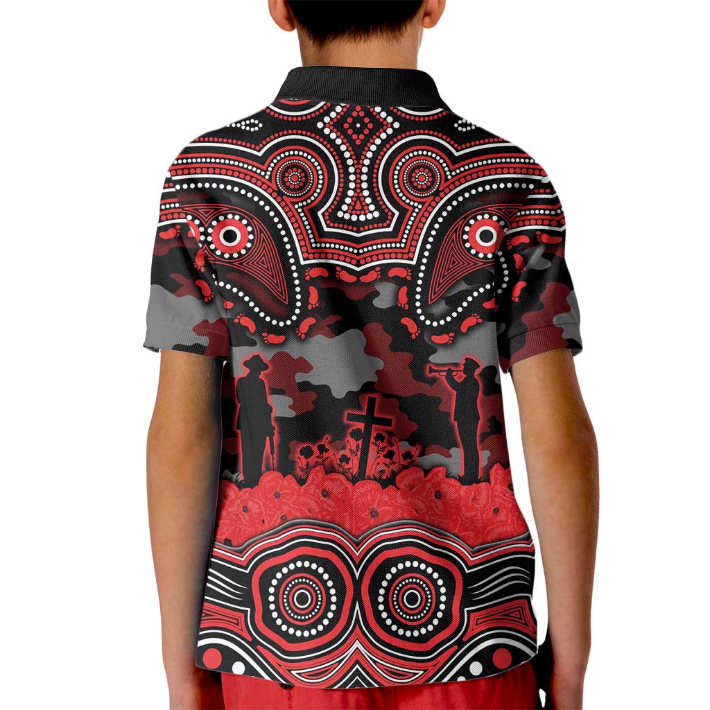 ANZAC Day St George Illawarra Dragons Kid Polo Shirt Military Memorial Aboriginal Indigenous Art