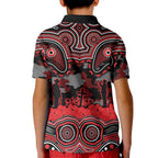 ANZAC Day St George Illawarra Dragons Kid Polo Shirt Military Memorial Aboriginal Indigenous Art