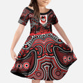 ANZAC Day St George Illawarra Dragons Kid Short Sleeve Dress Military Memorial Aboriginal Indigenous Art