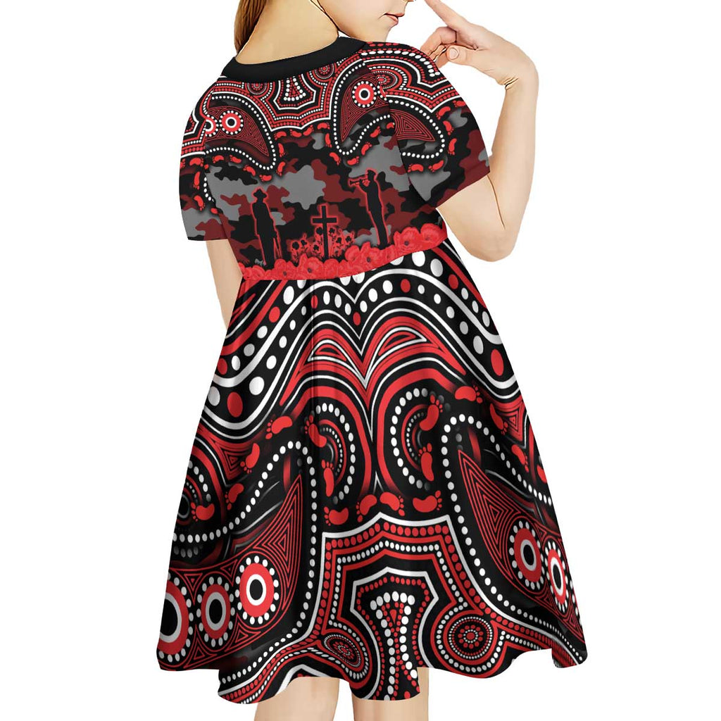ANZAC Day St George Illawarra Dragons Kid Short Sleeve Dress Military Memorial Aboriginal Indigenous Art