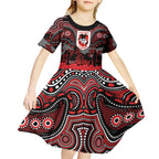 ANZAC Day St George Illawarra Dragons Kid Short Sleeve Dress Military Memorial Aboriginal Indigenous Art
