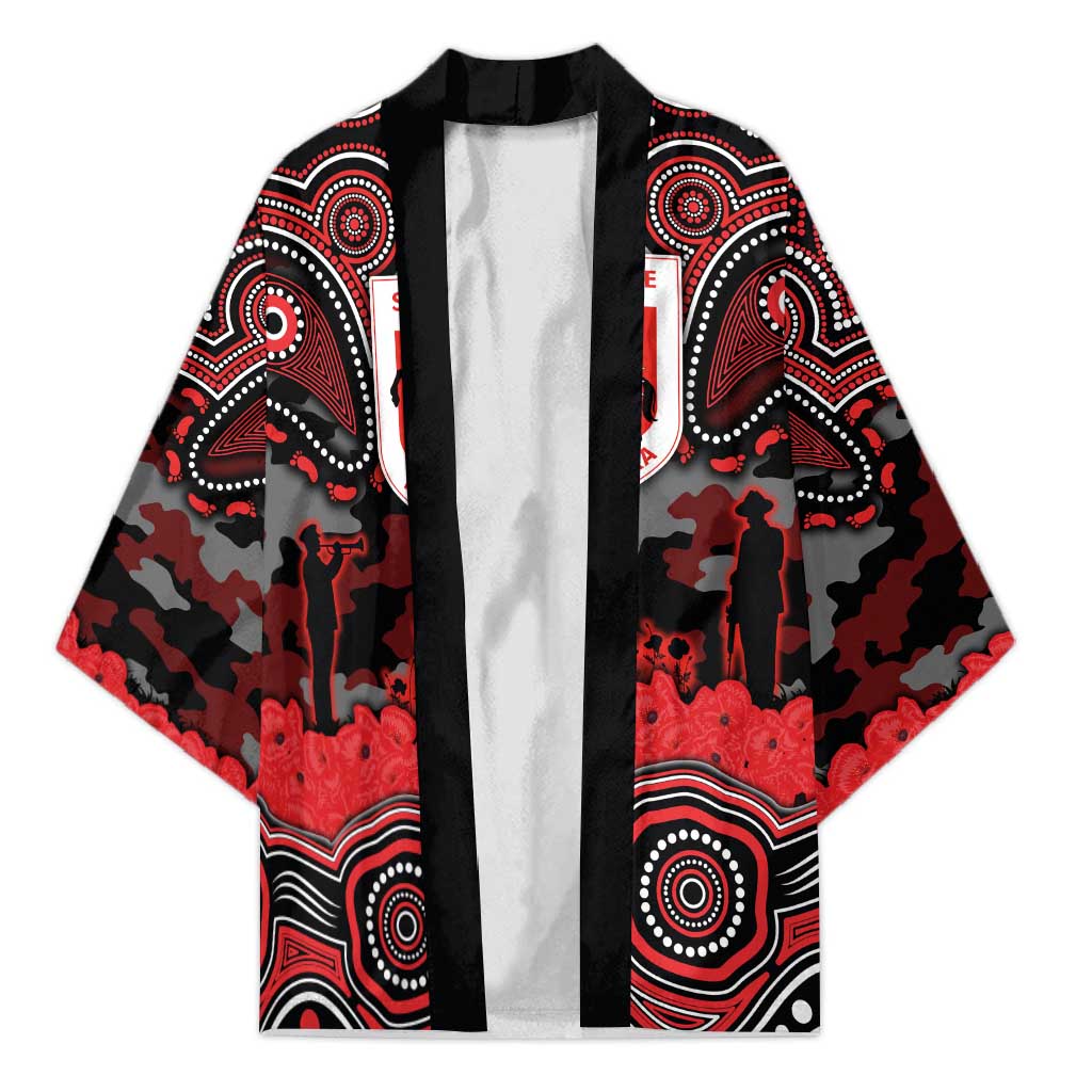 ANZAC Day St George Illawarra Dragons Kimono Military Memorial Aboriginal Indigenous Art