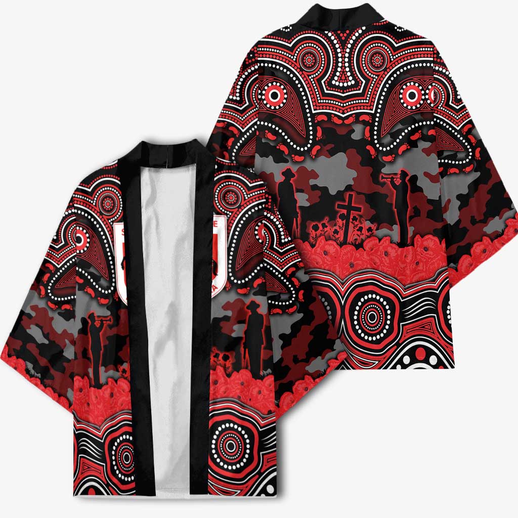 ANZAC Day St George Illawarra Dragons Kimono Military Memorial Aboriginal Indigenous Art