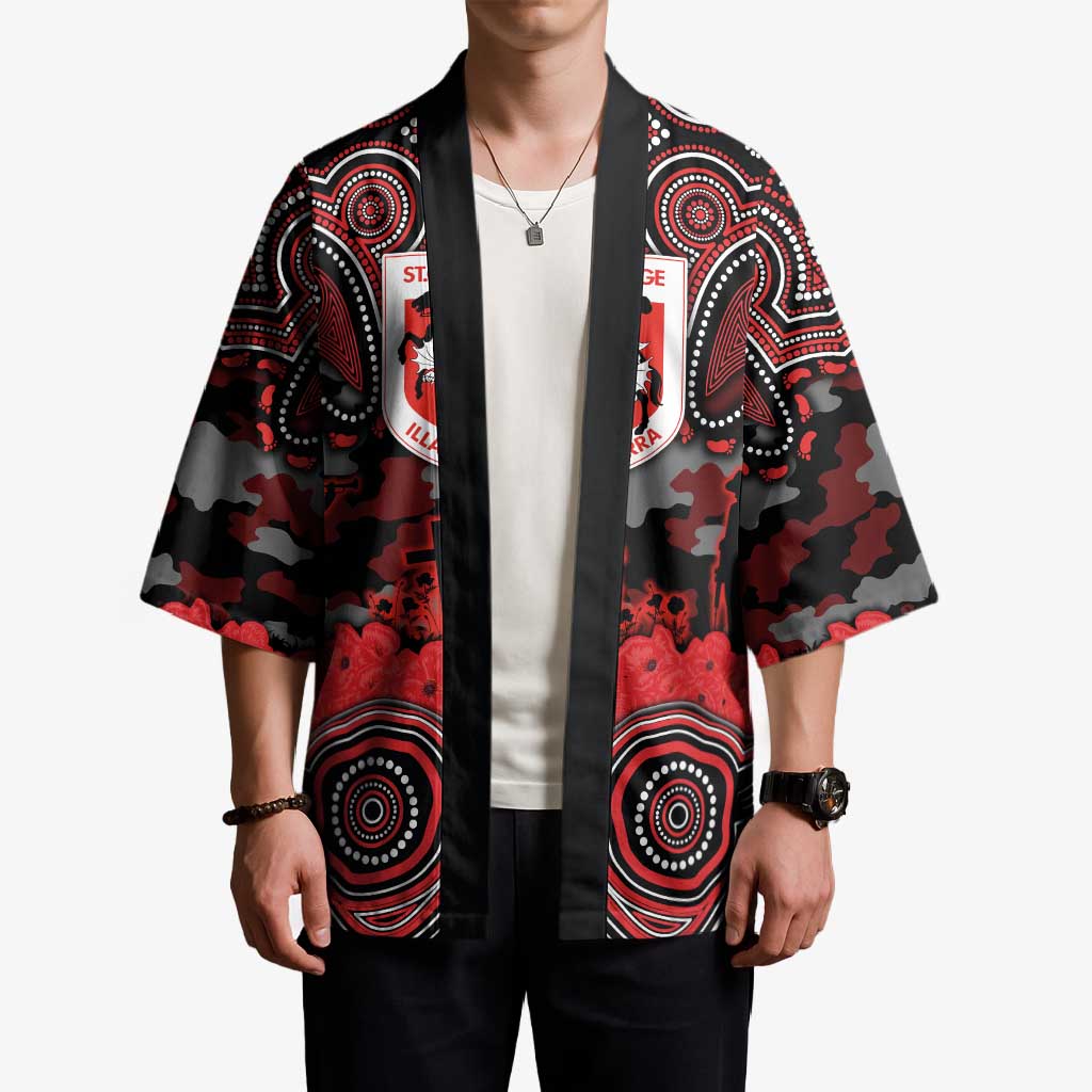 ANZAC Day St George Illawarra Dragons Kimono Military Memorial Aboriginal Indigenous Art