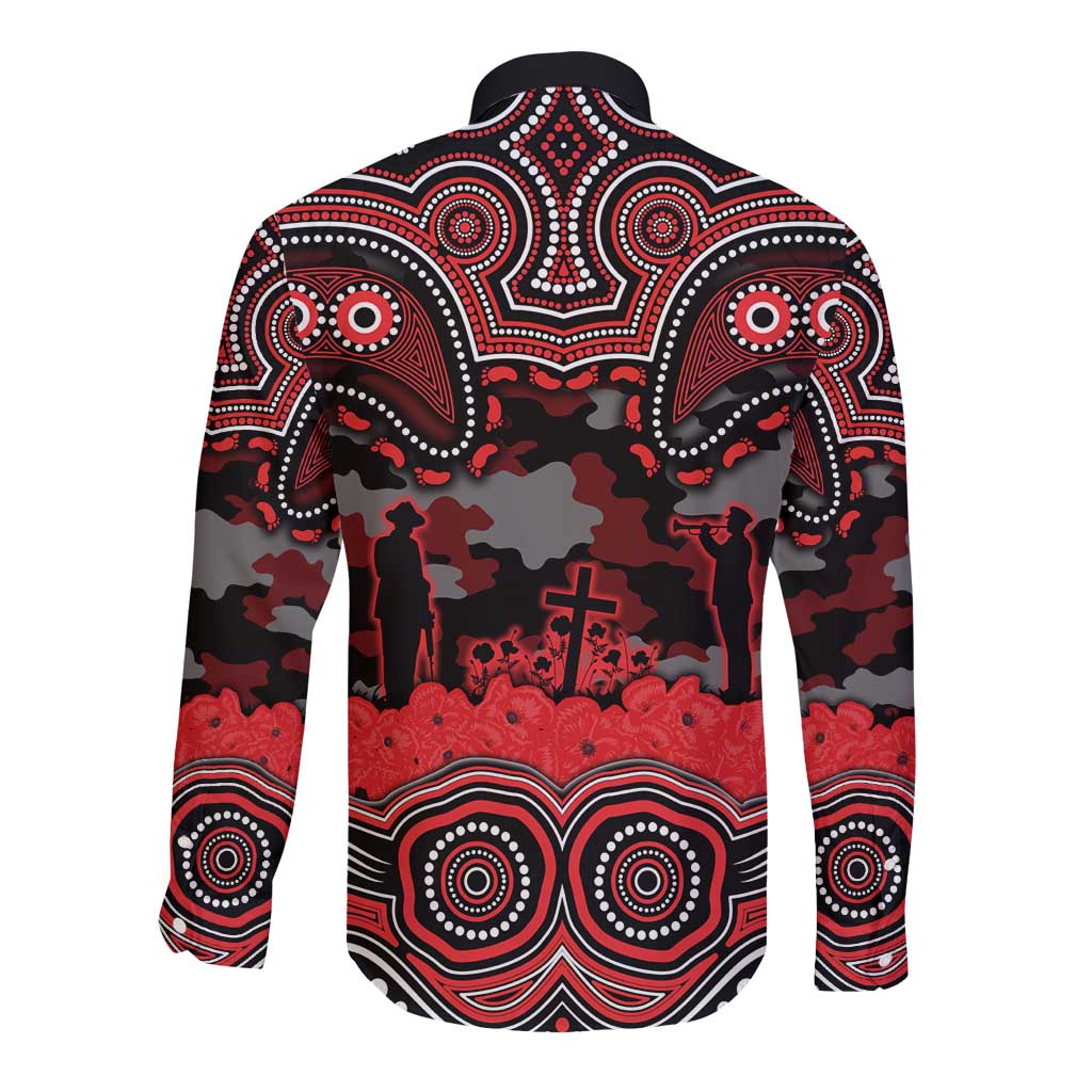 ANZAC Day St George Illawarra Dragons Long Sleeve Button Shirt Military Memorial Aboriginal Indigenous Art