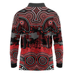 ANZAC Day St George Illawarra Dragons Long Sleeve Polo Shirt Military Memorial Aboriginal Indigenous Art