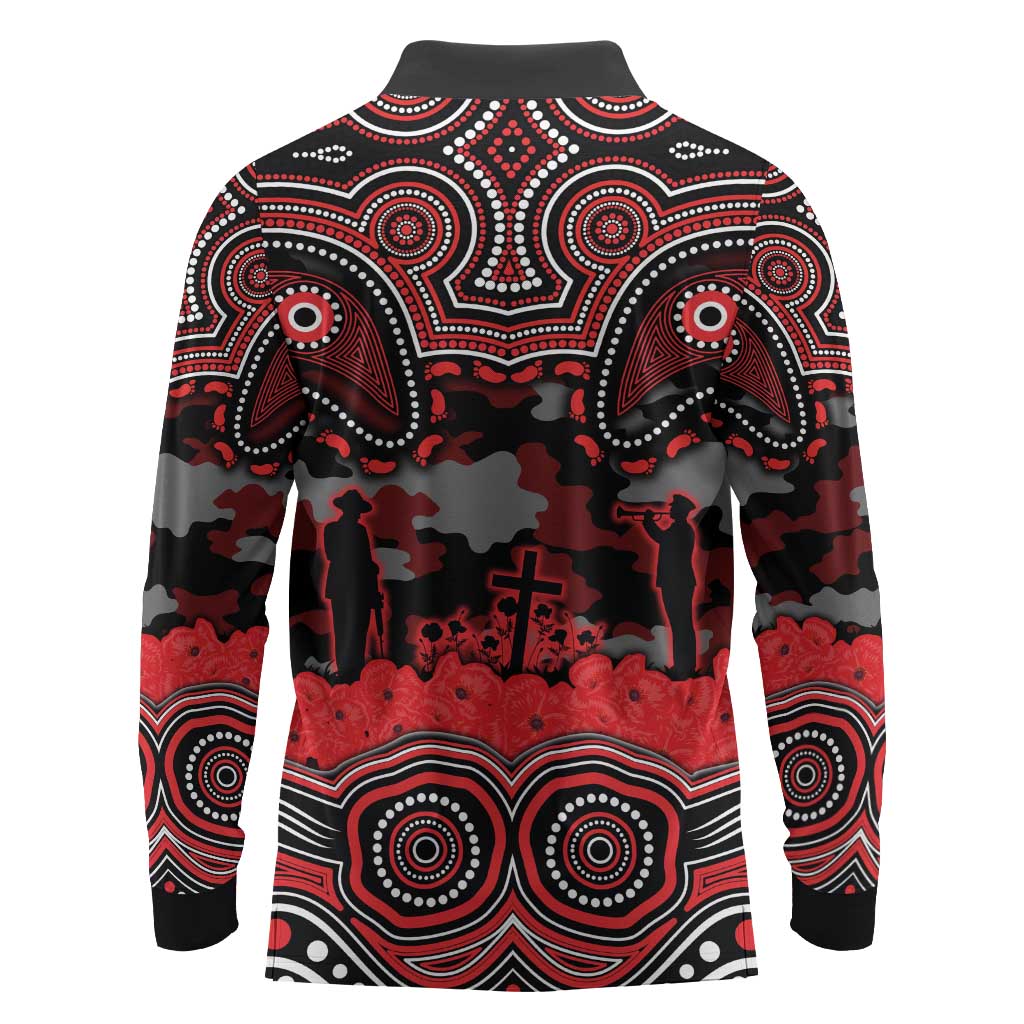 ANZAC Day St George Illawarra Dragons Long Sleeve Polo Shirt Military Memorial Aboriginal Indigenous Art