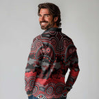 ANZAC Day St George Illawarra Dragons Long Sleeve Polo Shirt Military Memorial Aboriginal Indigenous Art