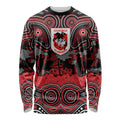 ANZAC Day St George Illawarra Dragons Long Sleeve Shirt Military Memorial Aboriginal Indigenous Art