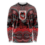 ANZAC Day St George Illawarra Dragons Long Sleeve Shirt Military Memorial Aboriginal Indigenous Art
