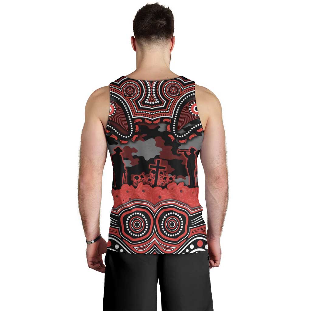 ANZAC Day St George Illawarra Dragons Men Tank Top Military Memorial Aboriginal Indigenous Art