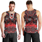 ANZAC Day St George Illawarra Dragons Men Tank Top Military Memorial Aboriginal Indigenous Art