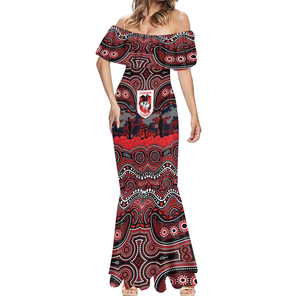 ANZAC Day St George Illawarra Dragons Mermaid Dress Military Memorial Aboriginal Indigenous Art