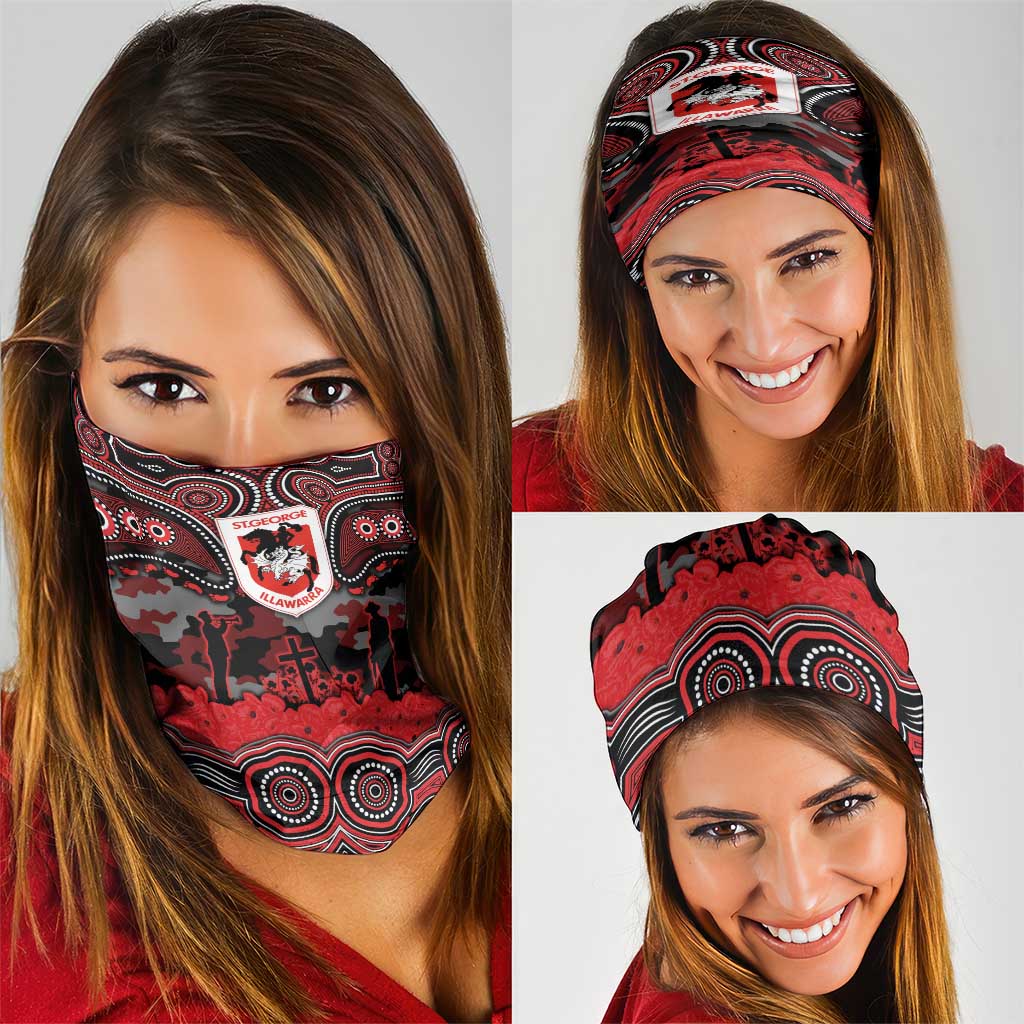 ANZAC Day St George Illawarra Dragons Neck Gaiter Military Memorial Aboriginal Indigenous Art