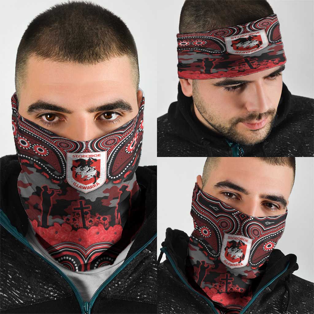 ANZAC Day St George Illawarra Dragons Neck Gaiter Military Memorial Aboriginal Indigenous Art