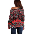 ANZAC Day St George Illawarra Dragons Off Shoulder Sweater Military Memorial Aboriginal Indigenous Art