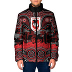 ANZAC Day St George Illawarra Dragons Padded Jacket Military Memorial Aboriginal Indigenous Art