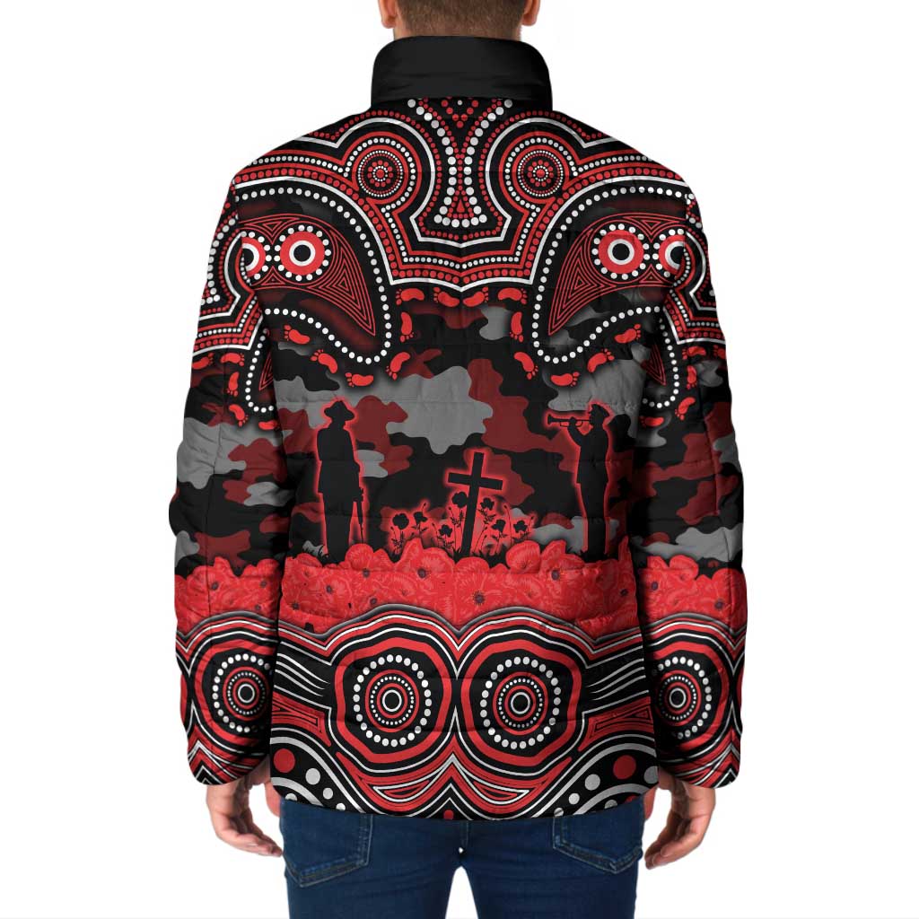 ANZAC Day St George Illawarra Dragons Padded Jacket Military Memorial Aboriginal Indigenous Art