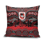 ANZAC Day St George Illawarra Dragons Pillow Cover Military Memorial Aboriginal Indigenous Art