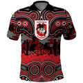 ANZAC Day St George Illawarra Dragons Polo Shirt Military Memorial Aboriginal Indigenous Art