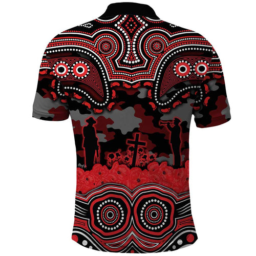 ANZAC Day St George Illawarra Dragons Polo Shirt Military Memorial Aboriginal Indigenous Art