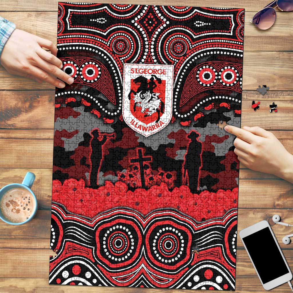 ANZAC Day St George Illawarra Dragons Puzzle Military Memorial Aboriginal Indigenous Art