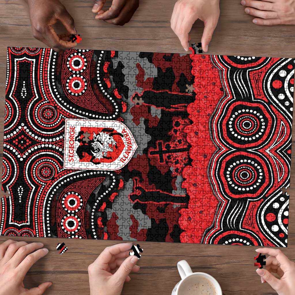 ANZAC Day St George Illawarra Dragons Puzzle Military Memorial Aboriginal Indigenous Art