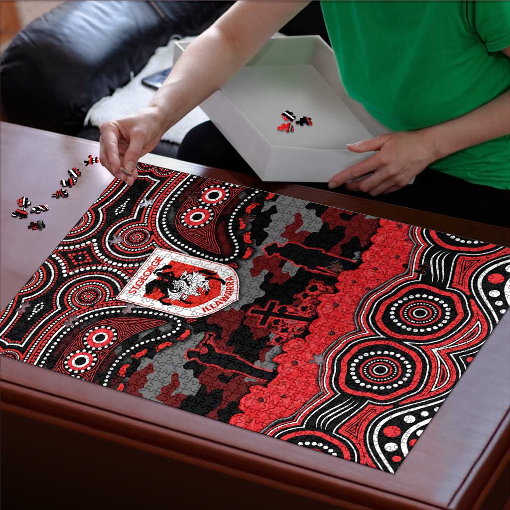 ANZAC Day St George Illawarra Dragons Puzzle Military Memorial Aboriginal Indigenous Art