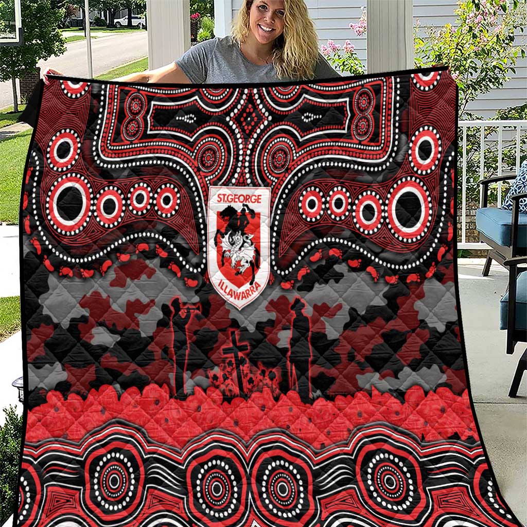 ANZAC Day St George Illawarra Dragons Quilt Military Memorial Aboriginal Indigenous Art