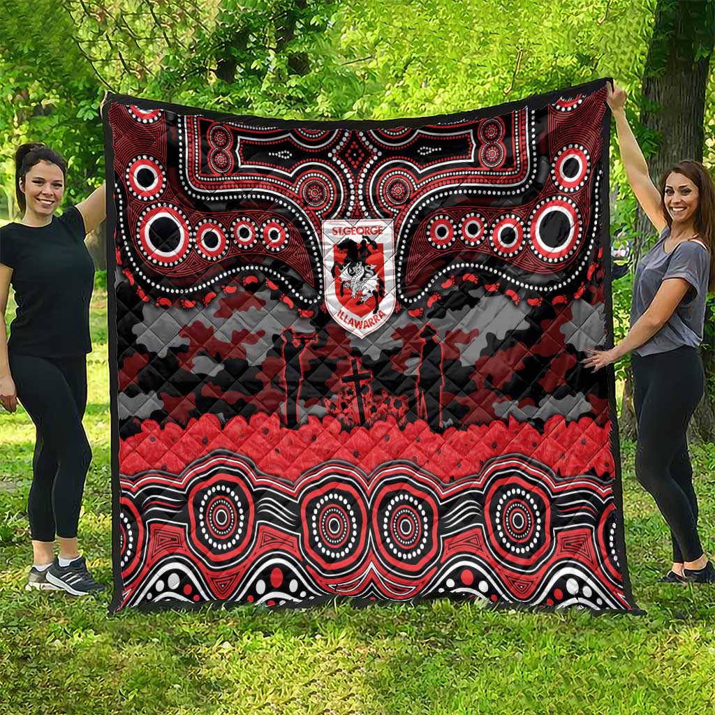 ANZAC Day St George Illawarra Dragons Quilt Military Memorial Aboriginal Indigenous Art