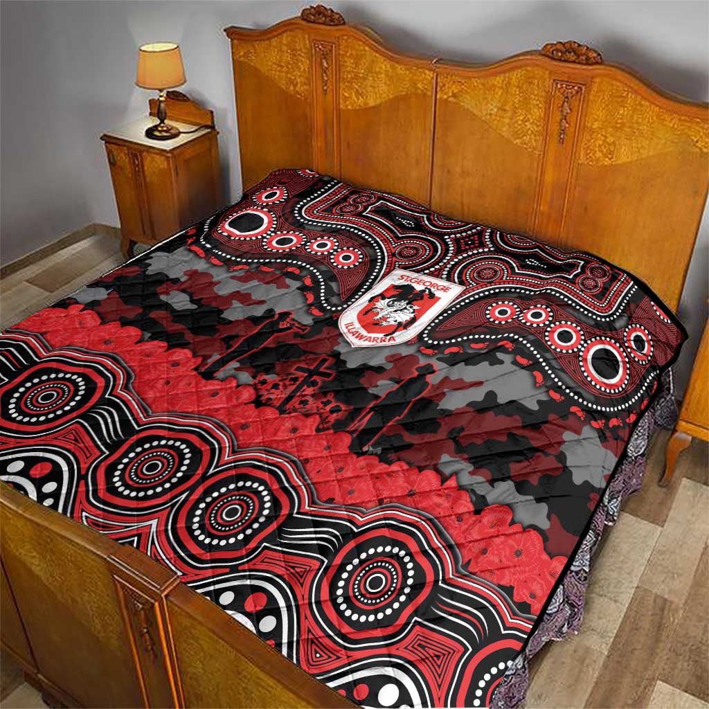 ANZAC Day St George Illawarra Dragons Quilt Military Memorial Aboriginal Indigenous Art