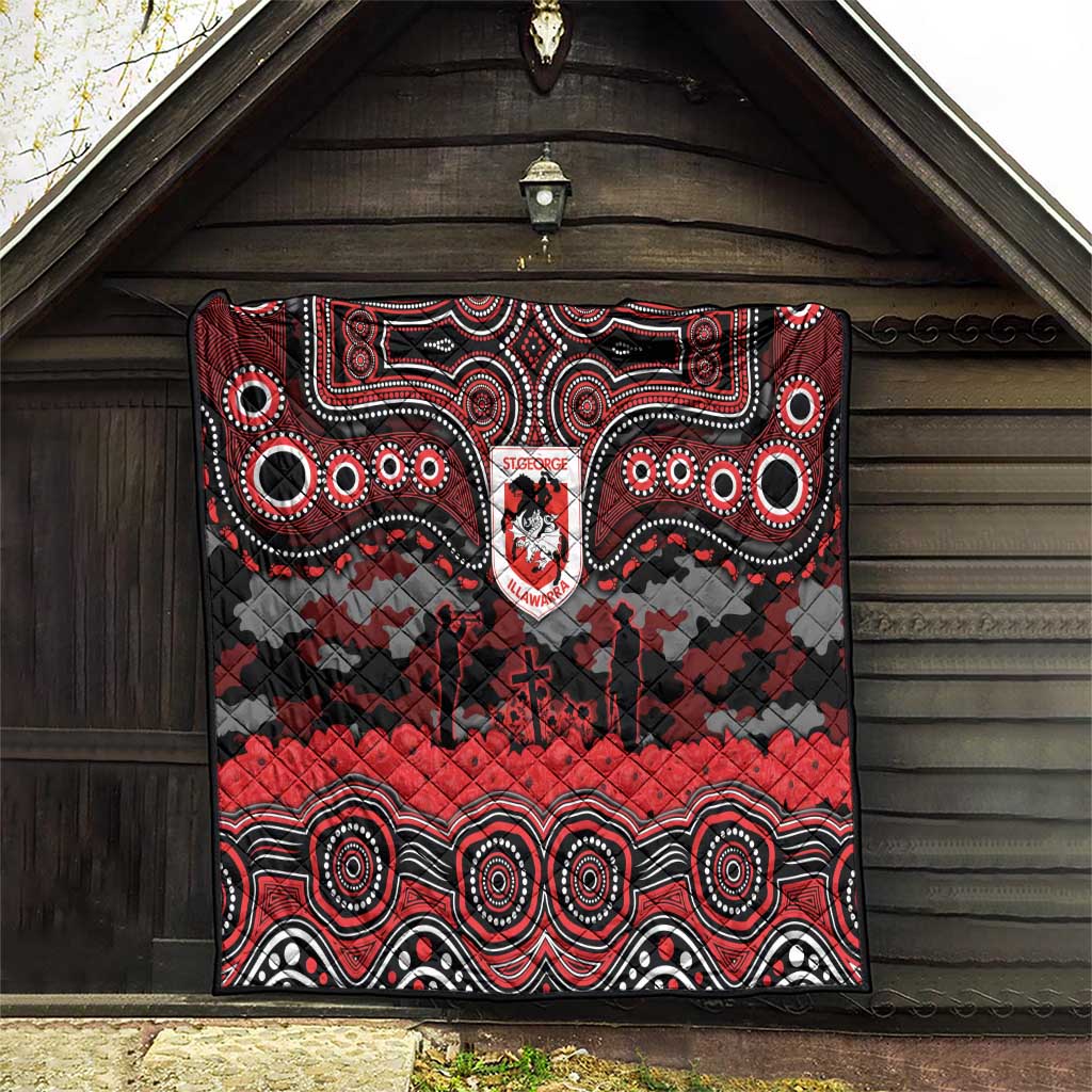 ANZAC Day St George Illawarra Dragons Quilt Military Memorial Aboriginal Indigenous Art