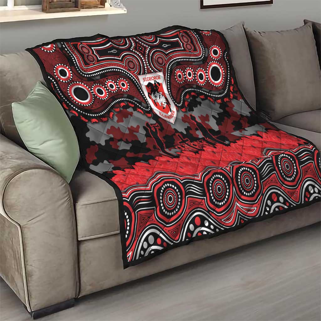 ANZAC Day St George Illawarra Dragons Quilt Military Memorial Aboriginal Indigenous Art