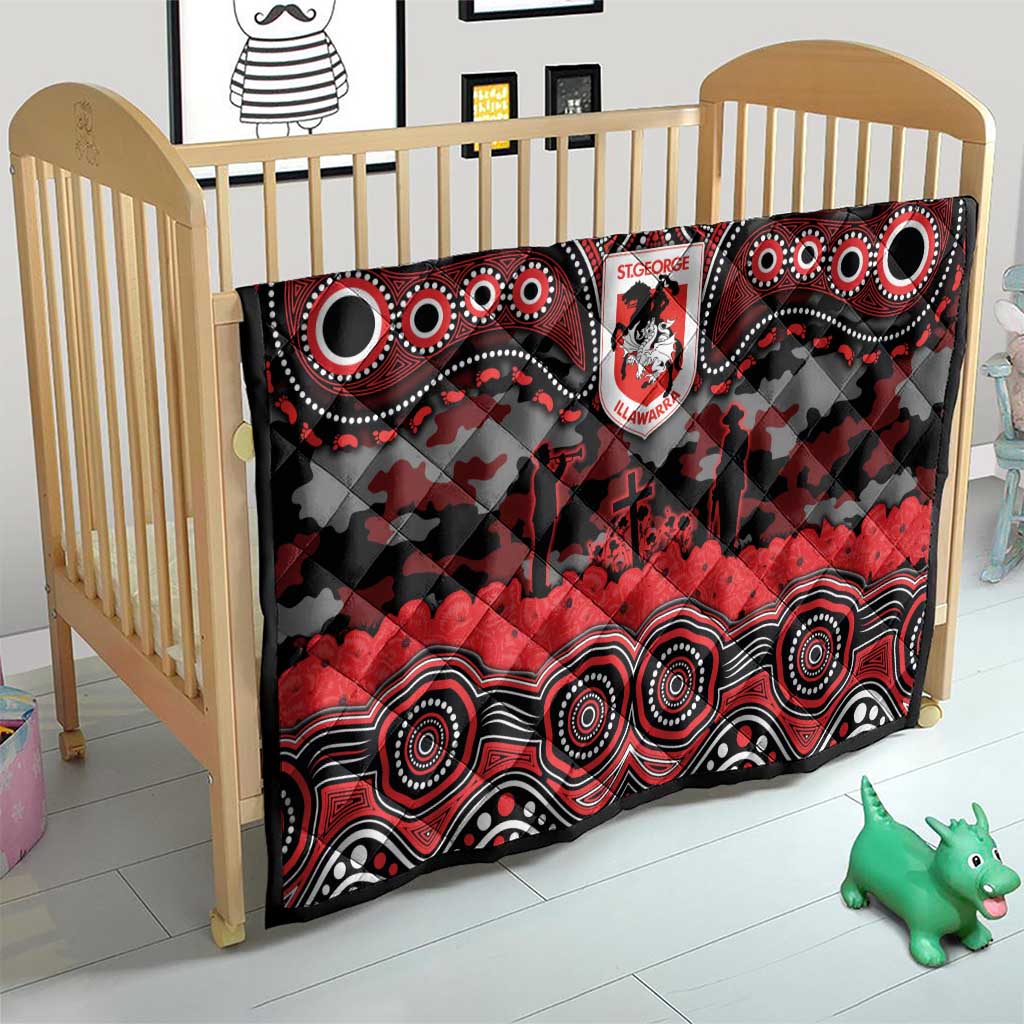 ANZAC Day St George Illawarra Dragons Quilt Military Memorial Aboriginal Indigenous Art